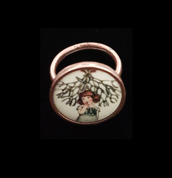 ANELLI | Natale | Anello regolabile con porcellana 