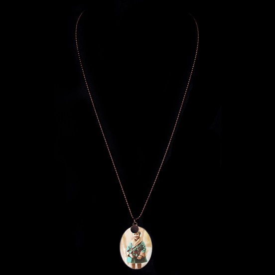 CATENE | Natale | Collana  con Medaglione Natale Verde con tocco oro