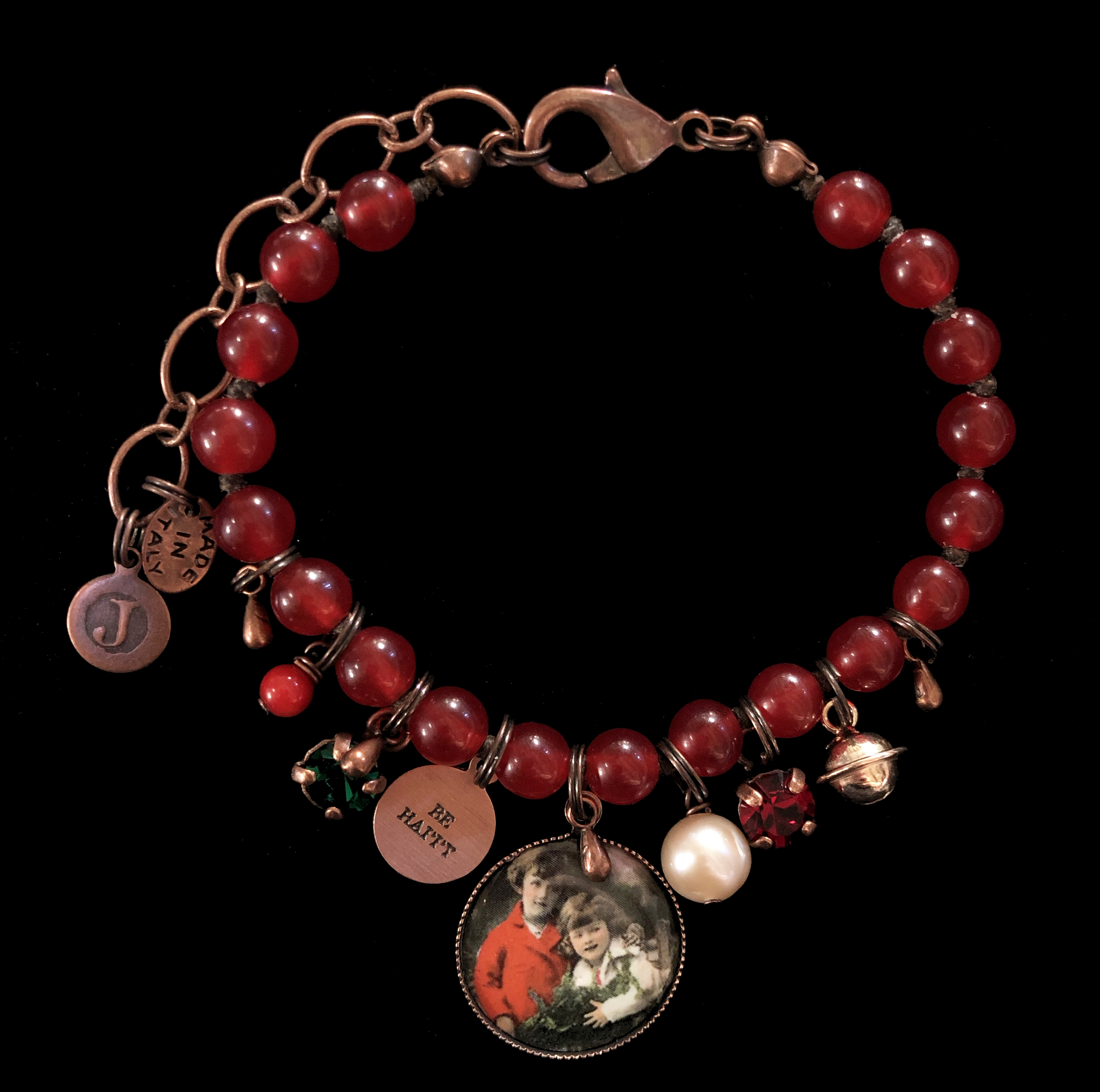 BRACCIALI | Natale | Bracciale natalizio vintage rosso