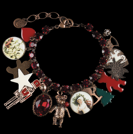 BRACCIALI | Natale | Bracciale natalizio cristalli rosso