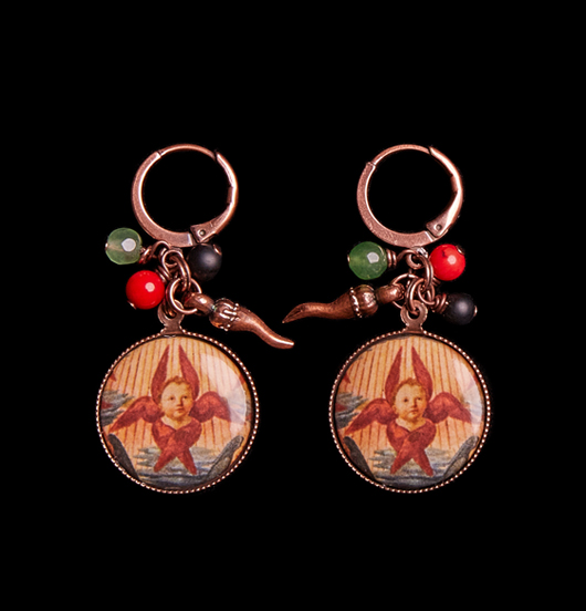ORECCHINI | Sacro e Profano | Orecchini con porcellane e pietre
