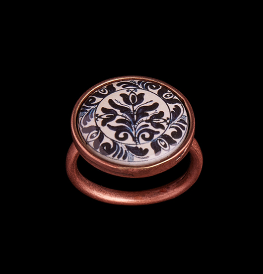 ANELLI | Fantasia  | Anello regolabile con porcellana 