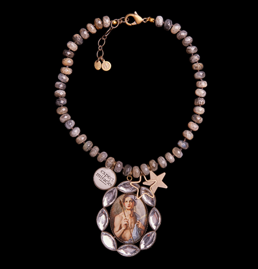 GIROCOLLO | Fantasia  | Girocollo Labradorite con porcellana