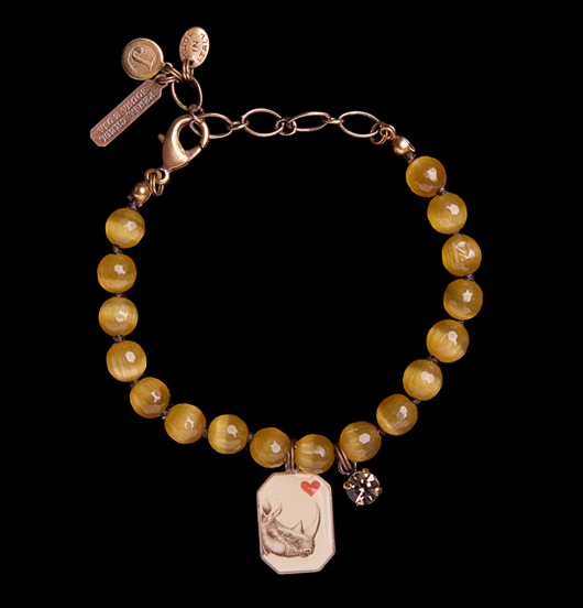 BRACCIALI | Fantasia  | Bracciale Occhio Di Tigre con porcellana