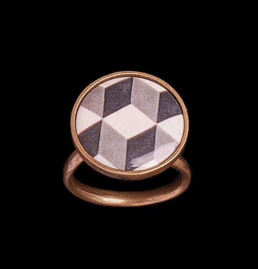 ANELLI | Fantasia  | Anello regolabile con porcellana 