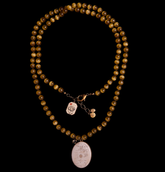 COLLANE | Fantasia  | Collana Occhio Di Tigre con porcellana
