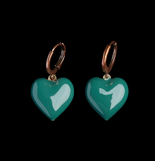 ORECCHINI | Natale  | Orecchini ORECCHINI RAME CUORE VERDE
