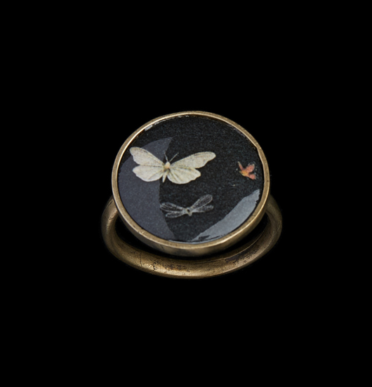 ANELLI | Natura  | Anello regolabile con porcellana 