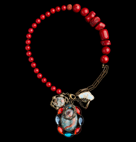 COLLANE | Fortuna  | Collana corallo bamboo catena 