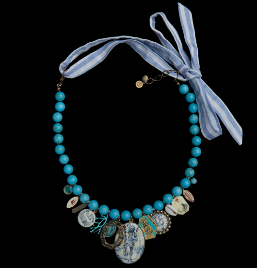 GIROCOLLO | Mare | Girocollo Howlite con nastro 