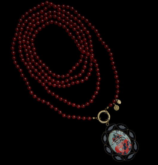 COLLANE | Fantasia  | Collana lunga Giada rossa