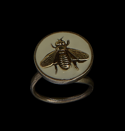 ANELLI | Natura | Anello regolabile ape avorio ottone 