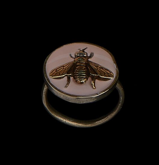 ANELLI | Natura | Anello regolabile ape rosa ottone