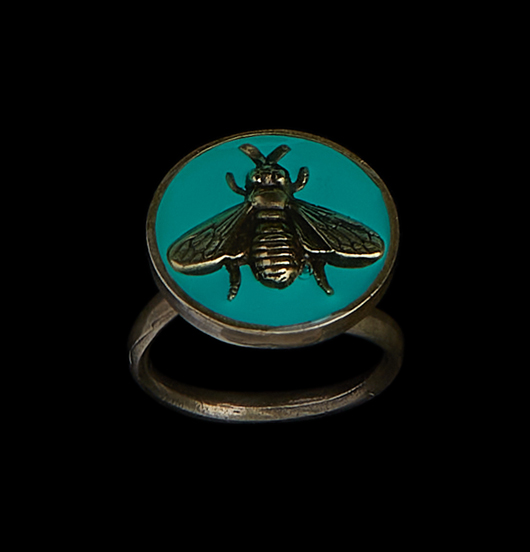 ANELLI | Natura | Anello regolabile ape turchese ottone 